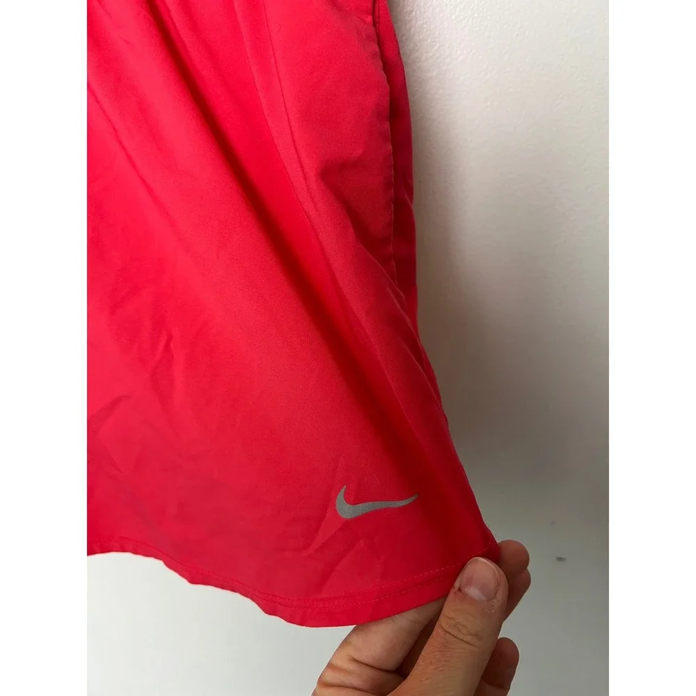 Nike Dri-FIT Womens Coral Smocked High Waist Running Shorts Medium Pockets Liner